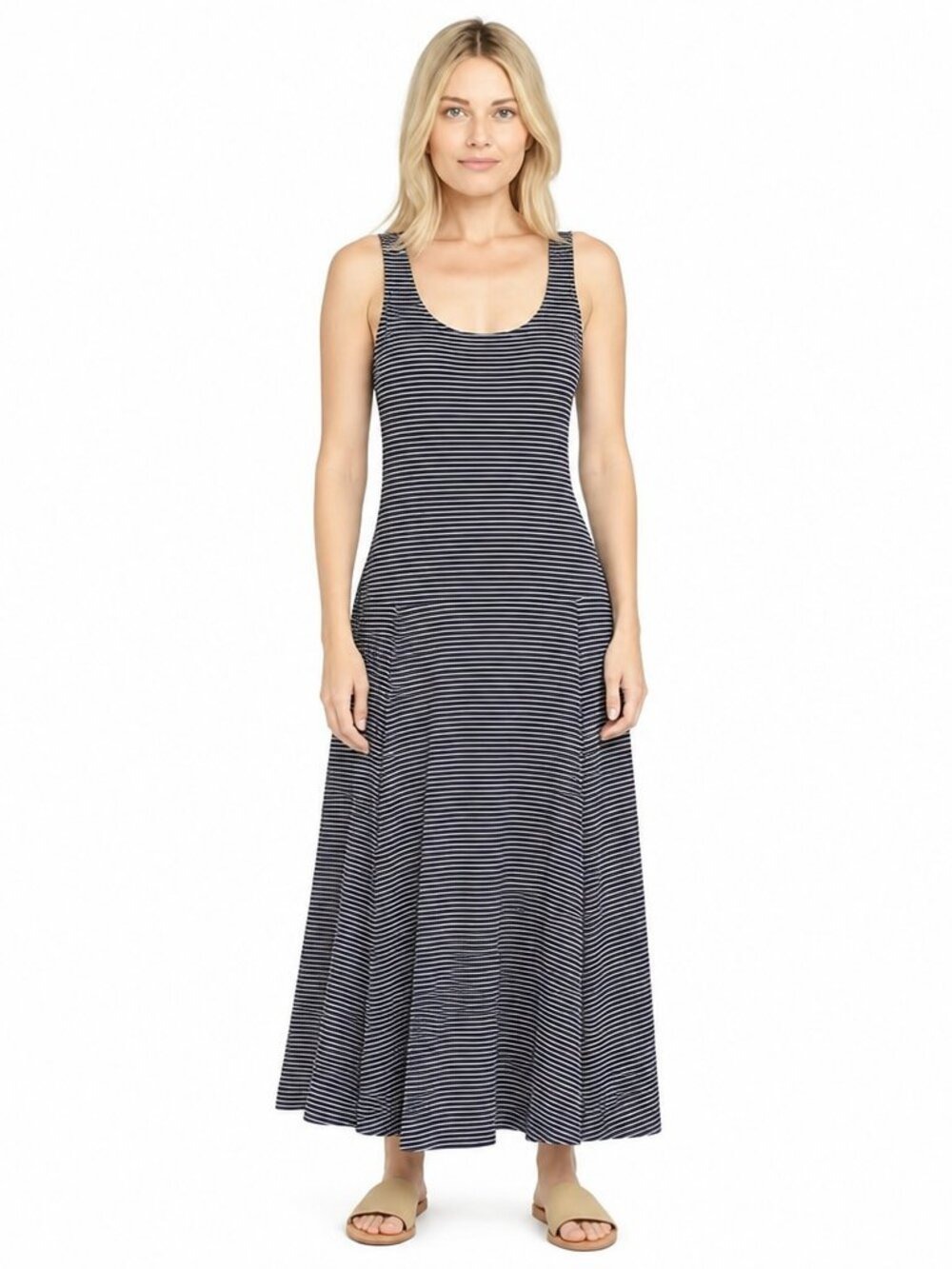 Lauren Ralph Lauren Nautical Striped Sleeveless Midi Dress | Size S/P